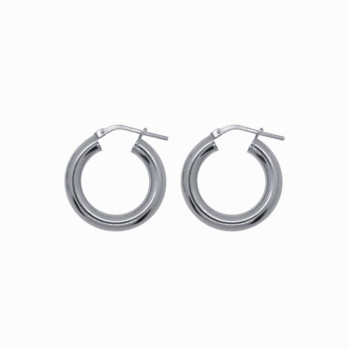 Large chunky silver outlet hoop earrings