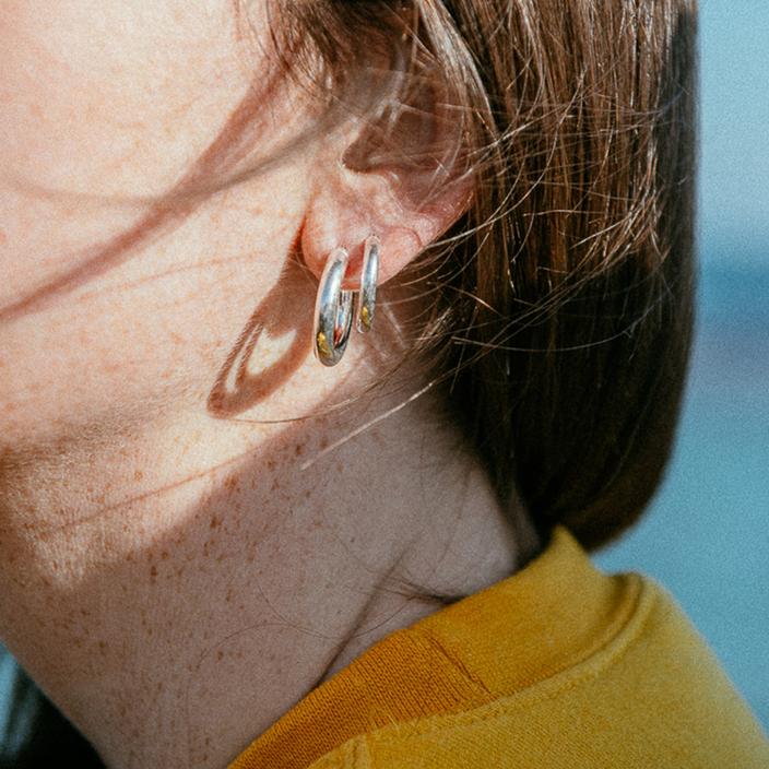 Sister Large Chunky Hoops / Silver