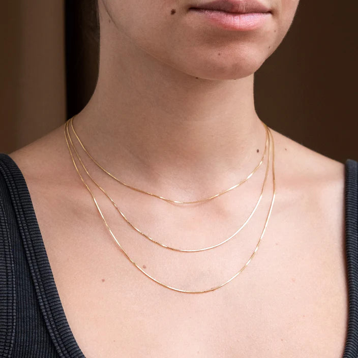 Sister Box Chain 50 cm / Box-Kette Halskette 50 cm / GOLD