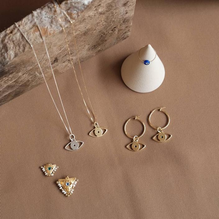 Sister Evil Eye Anhänger Gold