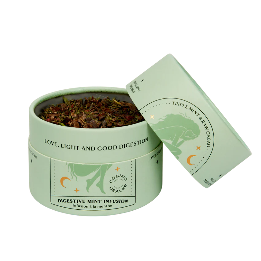 Cosmic Dealer Ayurvedic Herbal Tea DIGESTION Triple Mint & Cacao