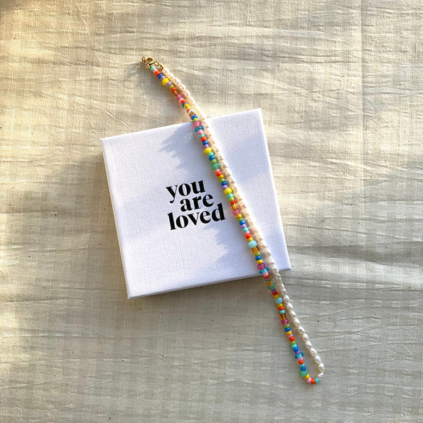 you are loved - Rainbow & Clouds necklace