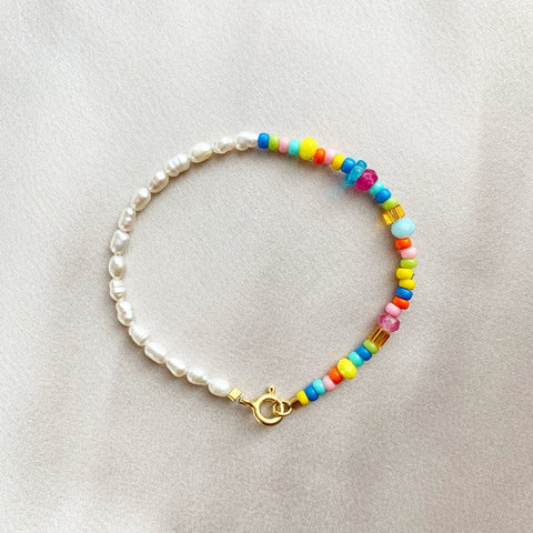 you are loved - Rainbow & Clouds bracelet